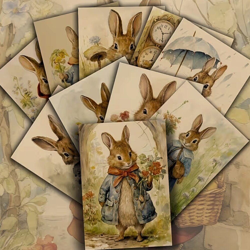 NWT Vintage Peter Rabbit Easter Postcards 4x6 Junk Journal Ephemera 20pc